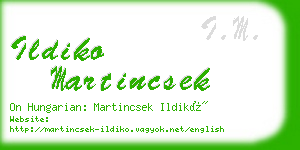 ildiko martincsek business card